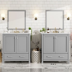 Okak 30" Modern Bathroom Vanity with Sink, Painted Finish Bathroom Sink Vanities with Multi-functional Cabinet, 2 Doors & 1 Drawer - 1 of 4