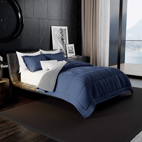 Home Design Lightweight Reversible Down Alternative Microfiber Comforter, Twin/XL Created for Macy's - Blue
