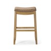 HomeRoots 31" Brown and Natural Faux Leather and Solid Wood Backless Bar Height Bar Chair - 4 of 4