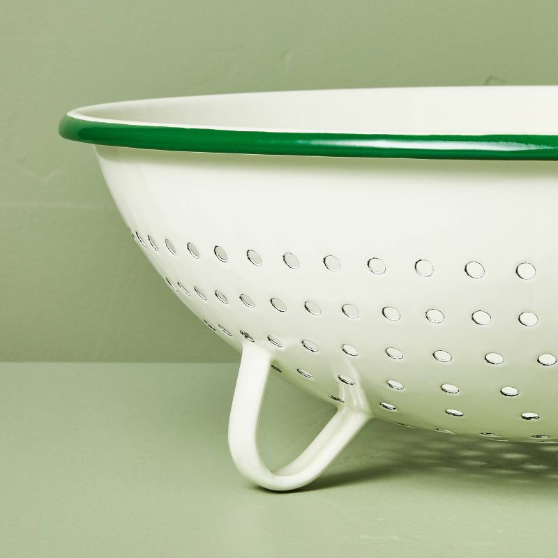 4.75qt Enamel-Coated Metal Colander Cream/Green - Hearth &#38; Hand&#8482; with Magnolia, 4 of 5