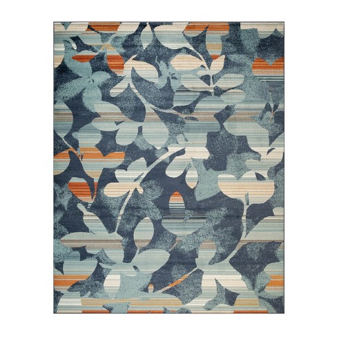 Bohemian Floral Vintage Leaves Indoor Runner or Area Rug by Blue Nile Mills - image 1 of 4