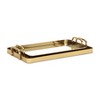 HomeRoots Set of Two Gold And Mirrored Glass Handmade Serving Trays - 4 of 4