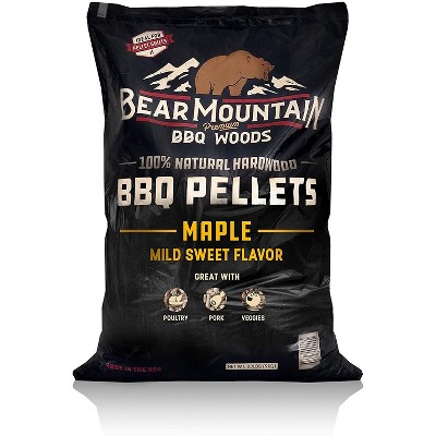 Bear Mountain BBQ 100% Natural Hardwood Maple Mild Sweet Flavor Pellets for Smokers and Outdoor Grills, 20 Pound Bag