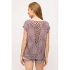 Women's Modal Top With Criss Cross Back - mystree - 3 of 3