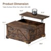 Lift Top Wood Square Center Table with Charging Station, Rustic Coffee Table - 2 of 4