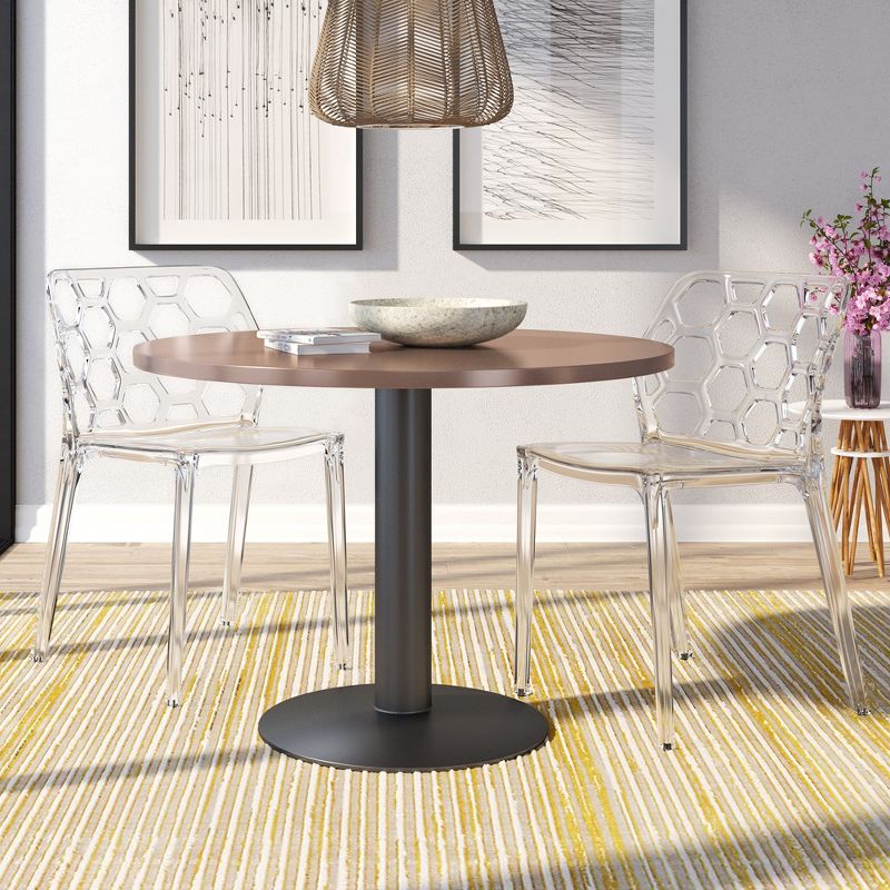 LeisureMod Dynamic Modern Plastic Dining Chair Set of 2, 2 of 10