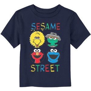 Toddler's Sesame Street Four Circle Primary Colors Grid T-Shirt - 1 of 3