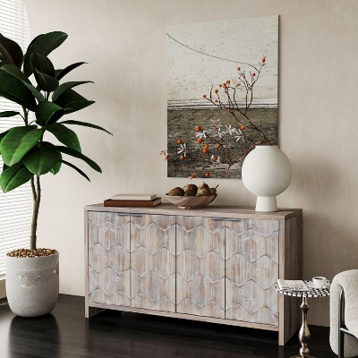 Aubrey 31.5''Hx46''Wx15.75''D Decorative Storage Cabinet With 3 Wooden Doors With Adjustable Shelf Sideboards And Buffets-Maison Boucle