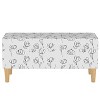 Skyline Furniture Storage Bench Contoured Tulips White: Cotton Upholstered Ottoman with Pine Frame - 2 of 4