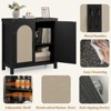 Rattan Sideboard Buffet Cabinet with Storage, Farmhouse Kitchen Accent Cabinet with Drawer, Boho Wooden Coffee Bar Storage - 3 of 4
