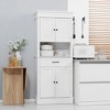 Traditional Buffet with Hutch, Freestanding Kitchen Pantry Storage Cabinet with Doors and Drawer, Adjustable Shelving - 2 of 4