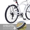 NAYSAYE 26 Inch Beach Cruiser Bike 7 Speed Steel Frame for Relaxed Outdoor Riding, Silver, 69.96"*28.32"*43.2" - 3 of 4