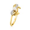 Pure Collection by Ross-Simons 3-3.5mm Cultured Pearl Bow Ring With Diamonds in 14kt Yellow Gold - 3 of 4