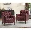 Set of 2 Enrique Genuine Leather Armchair with Turned Legs| ART OF LIVING DESIGNS - 2 of 4