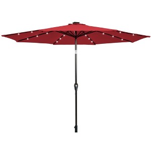 Tangkula 10 ft Patio Table Market Umbrella Yard Outdoor w/ Solar LED Lights - 1 of 4