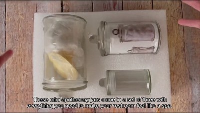 Easeen Mini glass Apothecary Jars, Bathroom Storage Organizer canisters for  cotton Swabs, cotton Balls, Makeup Sponges, Bath Salts, Hai