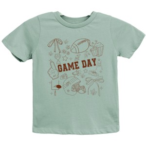 Football Game Day Collage - Kids Youth Short Sleeve Tee and Toddler Short Sleeve Tee - 1 of 3