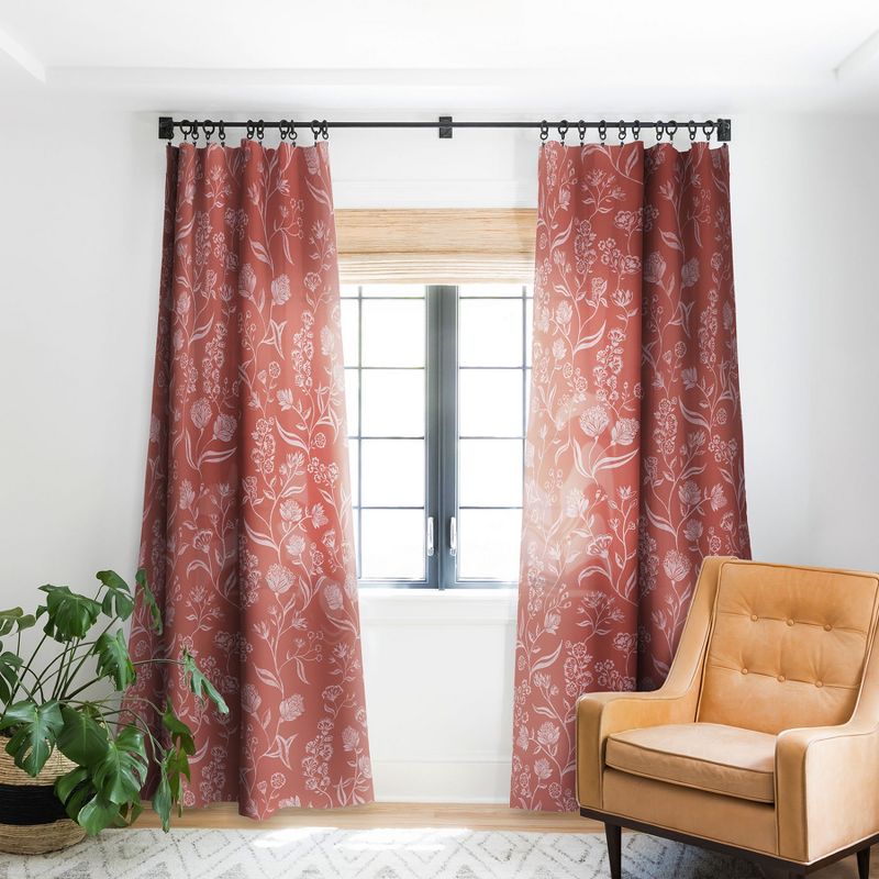 Schatzi Brown Ingrid Floral Copper Set of 2 Panel Blackout Window Curtain - Deny Designs, 2 of 5