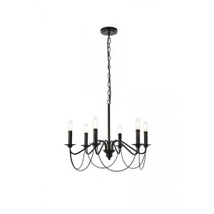 Elegant Lighting Westley 6 lights pendant in black - 1 of 4