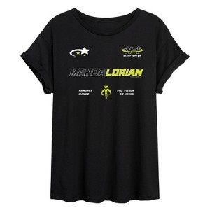 Women's - Star Wars - The Mandalorian Mando Jersey Oversized Graphic T-Shirt - 1 of 4