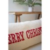 Merry Christmas Hand-Hooked Pillow – 14"H White and Red Textured Wool Holiday Cushion with Removable Insert By Kalalou - 3 of 3