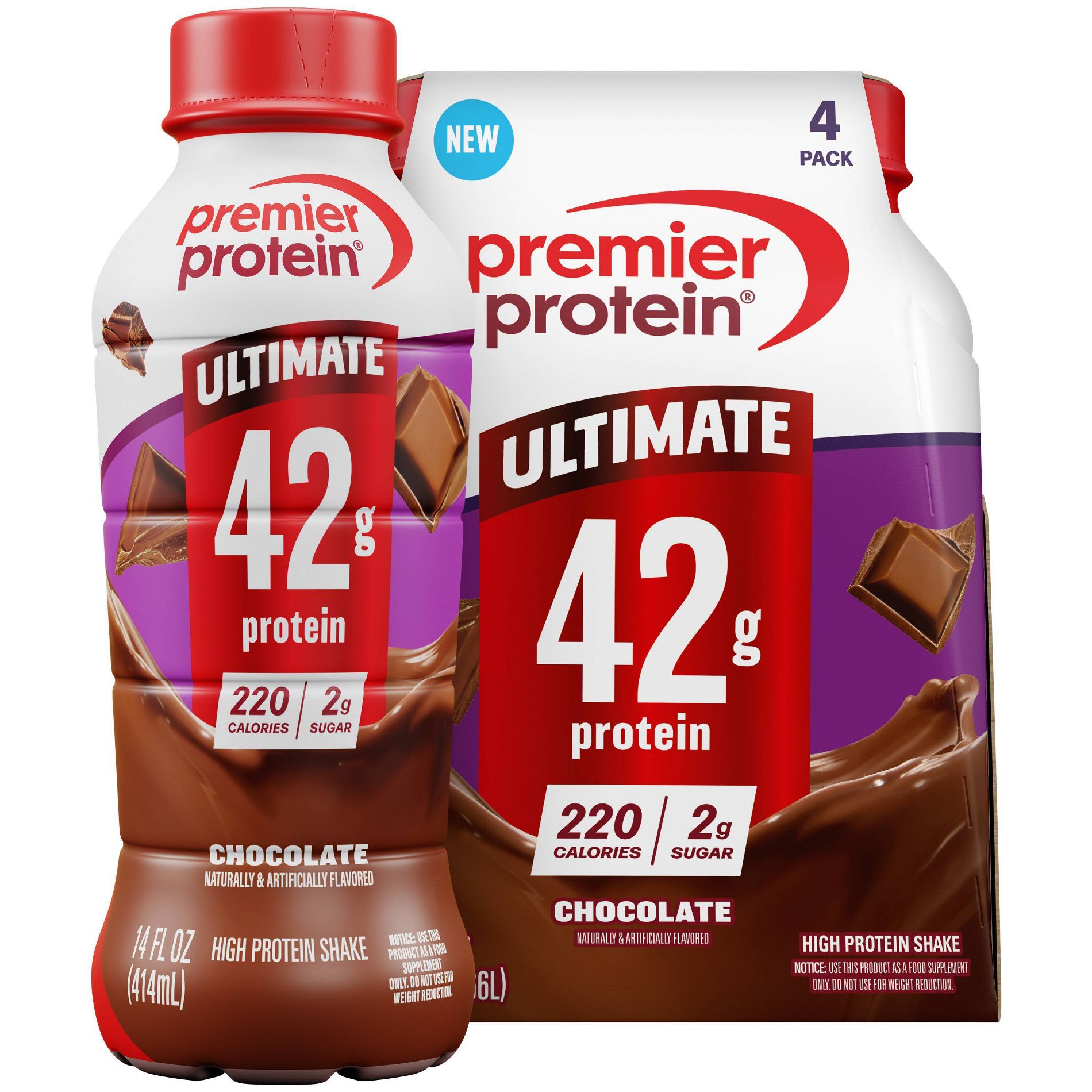 Premier Protein Ready To Drink Chocolate Milk Protein Shakes - 42g Protein - 4pk/14 fl oz