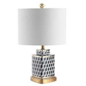 Alisha Table Lamp - 21.5 Inch Height - TBL4102 - Black/White - Safavieh - 1 of 4