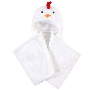 Hudson Baby Infant Hooded Animal Face Plush Blanket, Chicken, One Size