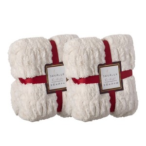 DEERLUX Luxurious 50 in. x 60 in. Rached Faux Fur Cozy Throw Blanket - Decorative Plush Blanket for Sofa and Bed - 1 of 4