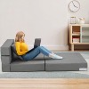 olding Sofa Bed, Foldable Couch Bed with Pillow, Convertible Sleeper Chair Mattress, Futon Floor Couch with Memory Foam Washable Cover, Gray - 2 of 4
