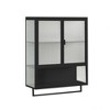 NicBex Sideboard Buffet Cabinet 23.62" Storage Cabinet with 2 Glass Doors Wall Cabinet with 3-tier Storage Kitchen Pantry for Dining Room - 3 of 4