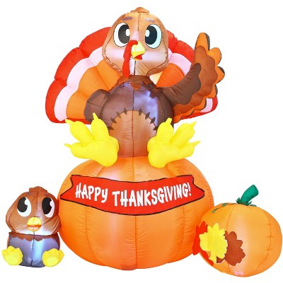 Joiedomi 6 Ft Turkey On Pumpkin Inflatable : Target