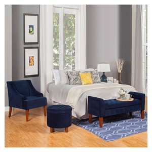 Velvet Tufted Storage Settee Bench - HomePop - 1 of 4