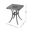 GDFStudio Ariel Outdoor Aluminum and Wicker 3 Piece Bistro Set with Cushion - 4 of 4