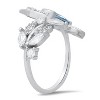 Sterling Silver Aqua CZ Hummingbird Ring - 2 of 3