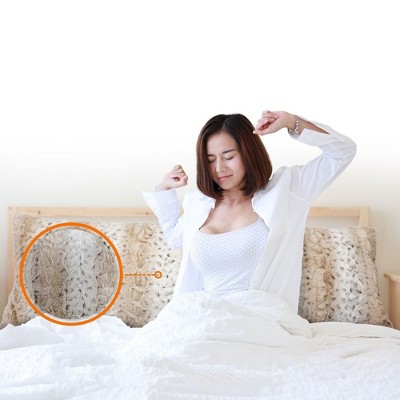 Snow Leopard Embossed Faux Fur Body Pillow Set