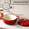 Karl Home 5 qt. Enameled Cast Iron Round Dutch Oven in Red with Lid - 4 of 4