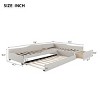 Modern Upholstered Twin Daybed with Rolling Casters, Space?Saving Trundle Bed for Teen Bedroom or Studio Apartment - The Pop Home - 4 of 4