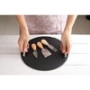 Uber Appliance Round Slate Stone Serving Tray with stainless steel Handles kit - 3 of 4