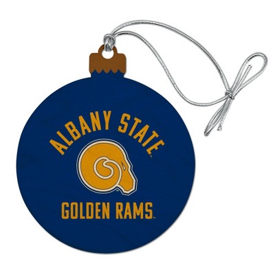Albany State University Rams Logo Wood Christmas Tree Holiday Ornament