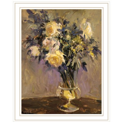 HomeRoots Evening Vase White Framed Print Wall Art
