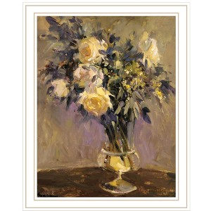 HomeRoots Evening Vase White Framed Print Wall Art - 1 of 4