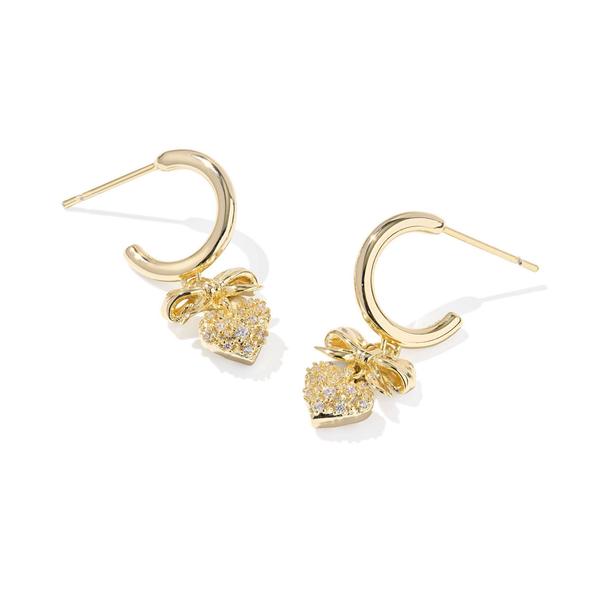 Kendra Scott Belle Cubic Zirconia Bow Huggie Hoop Earrings - Gold