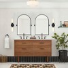 MAYEERTY 31.50x23.62x1.57in Wrought Iron Right-Angle Arch Black Metal Hanging Mirror - 4 of 4