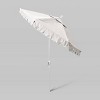 7.5' Sunbrella Scallop Base Market Patio Umbrella with Crank Lift - White Pole - California Umbrella - 2 of 3