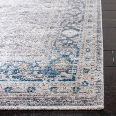 Grey and Blue Hand-Knotted Wool Area Rug