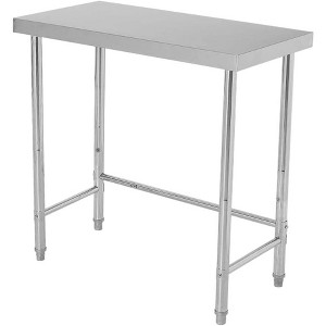Stainless Steel Work Table, 400lb Capacity Commercial Prep Table with Galvanized Legs for Kitchen, Restaurant, Garage - 1 of 4