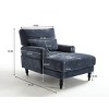 Modern Fabric Upholstered Chaise Lounge Chair,Accent Chair with Cushion and Wood Frame for Living Room,Indoor Lounge Sofa Chair-Koiai - 4 of 4