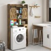 Over The Toilet Storage Cabinet with Sliding Door & Toilet Paper Holder Stand - 4 of 4
