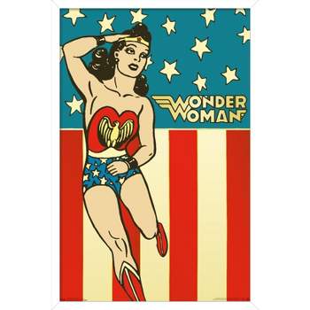 Trends International Dc Comics Wonder Woman - Vintage Unframed Wall Poster  Print White Mounts Bundle 22.375\